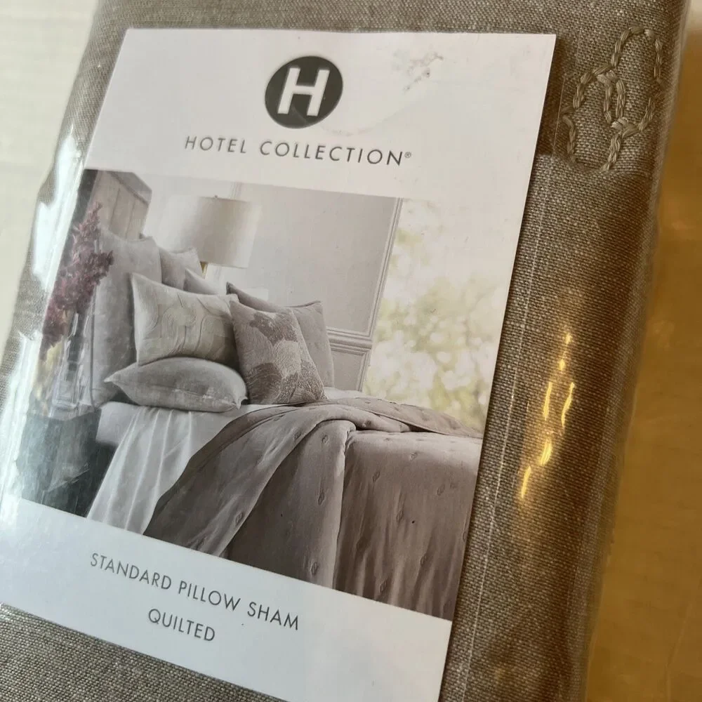 Hotel Collection Remnant Quilted (1) STANDARD Pillow Sham BEIGE